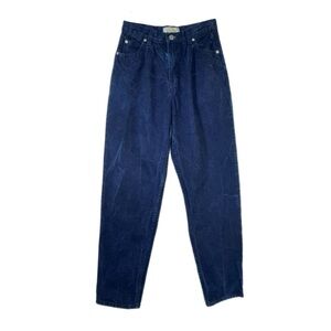 Jeanjer Vintage 80s Dark Indigo High Pleated Waist Tapered Leg Jeans